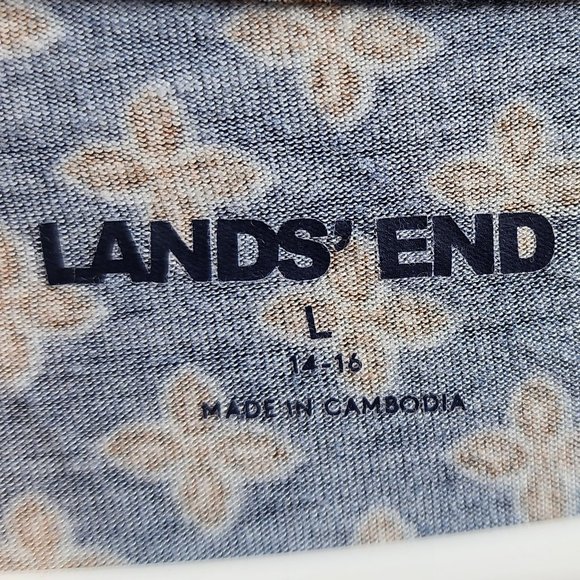Land's End Geometric Print Scoop Neck Jersey Size Large - Picture 6 of 12